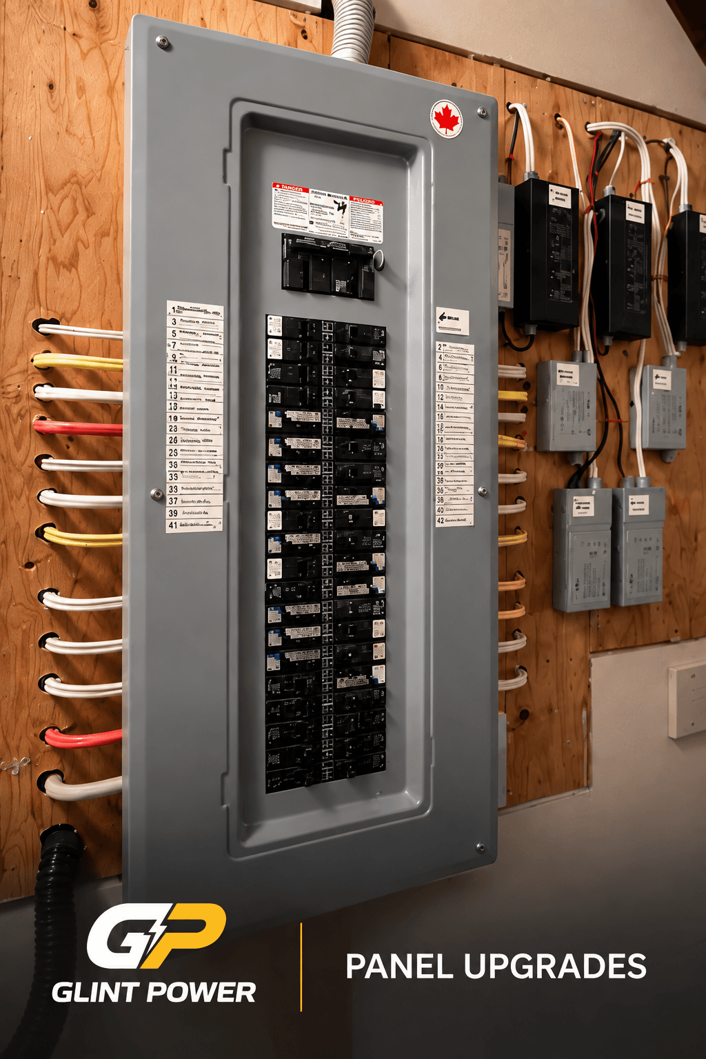 Illustrative electrical panel upgrade marketing image